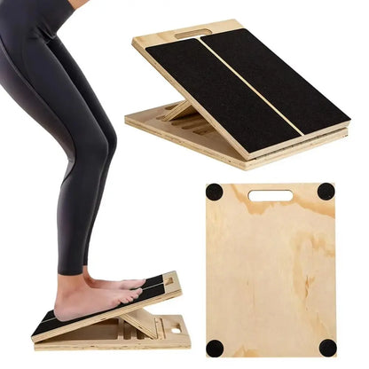Ankora™ Adjustable Wooden Slant Board - 4-Level Calf Stretcher & Desk Footrest